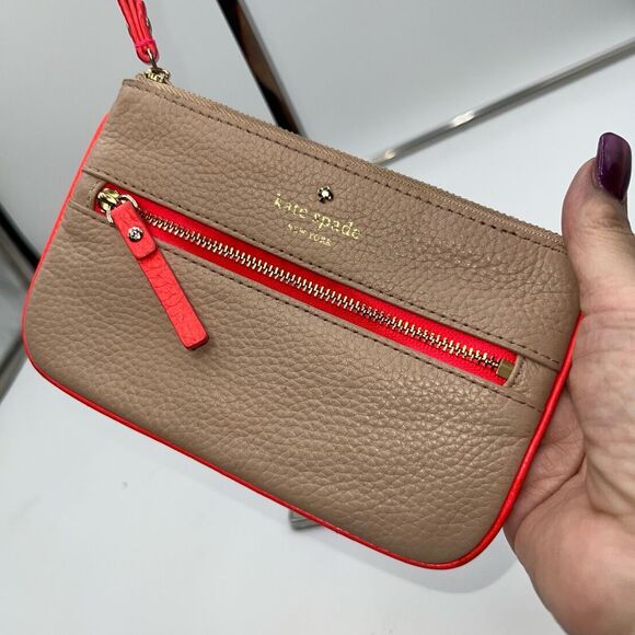 Kate Spade Nude and Neon Wristlet **SEE PICS AND DESCRIPTION - Picture 2 of 12
